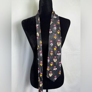 Vintage Looney Tunes Mania Patriotic Uncle Sam Polyester Tie